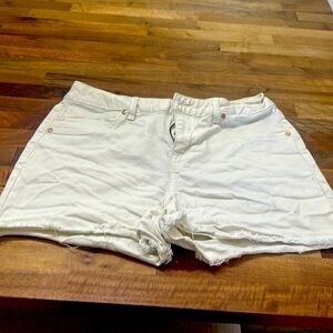 White denim shorts